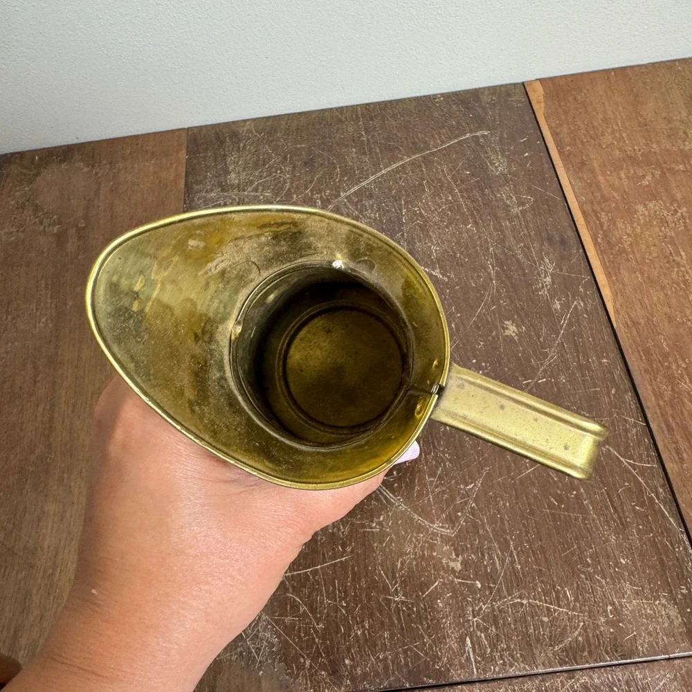 Vintage Brass Metal Embossed‎ Pub Scene Pitcher Made in England